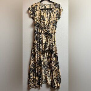 Tennis floral romper open front maxi dress Sz S